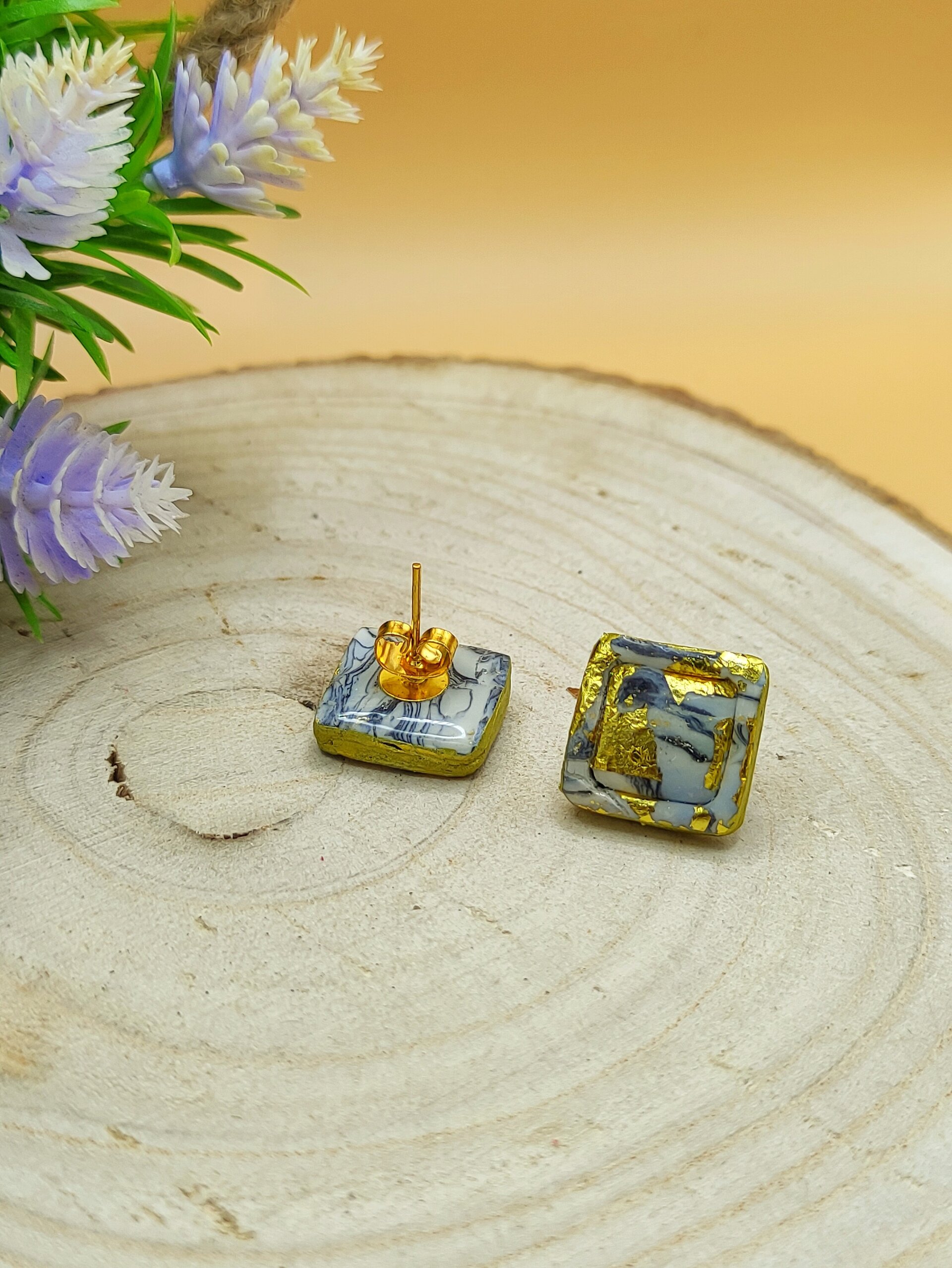 Pendientes Aura Dorada - Cuadrado - 2