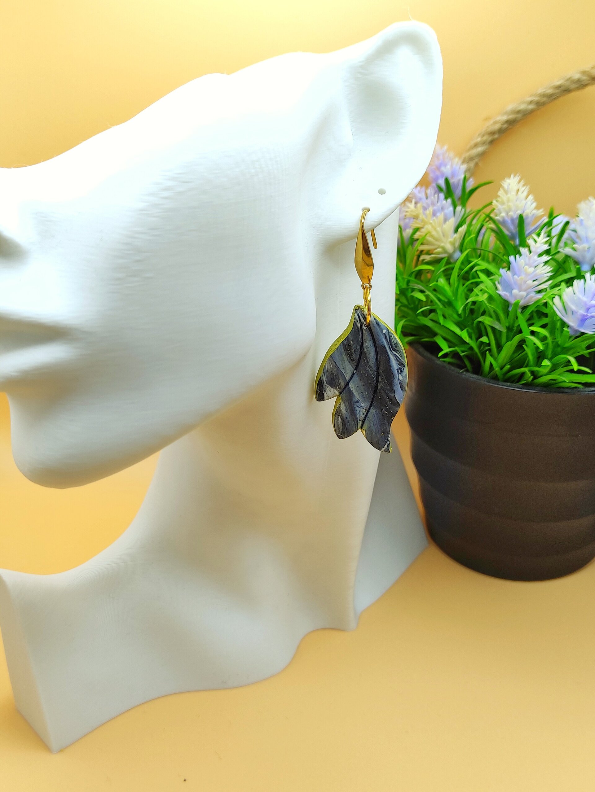 Pendientes Hoja Eclipse Dorado - 2