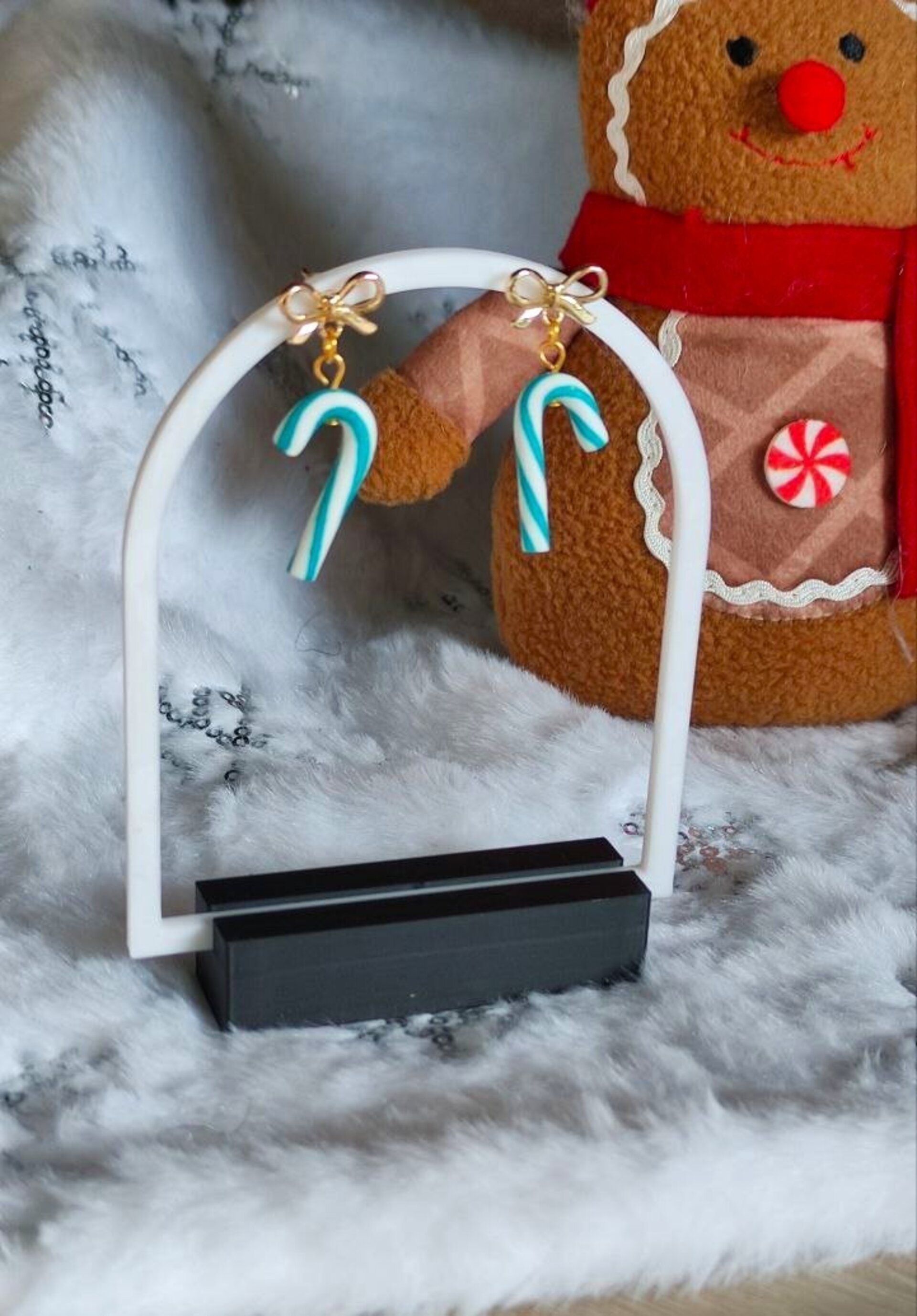 Pendientes Candy Cane Bow - 4