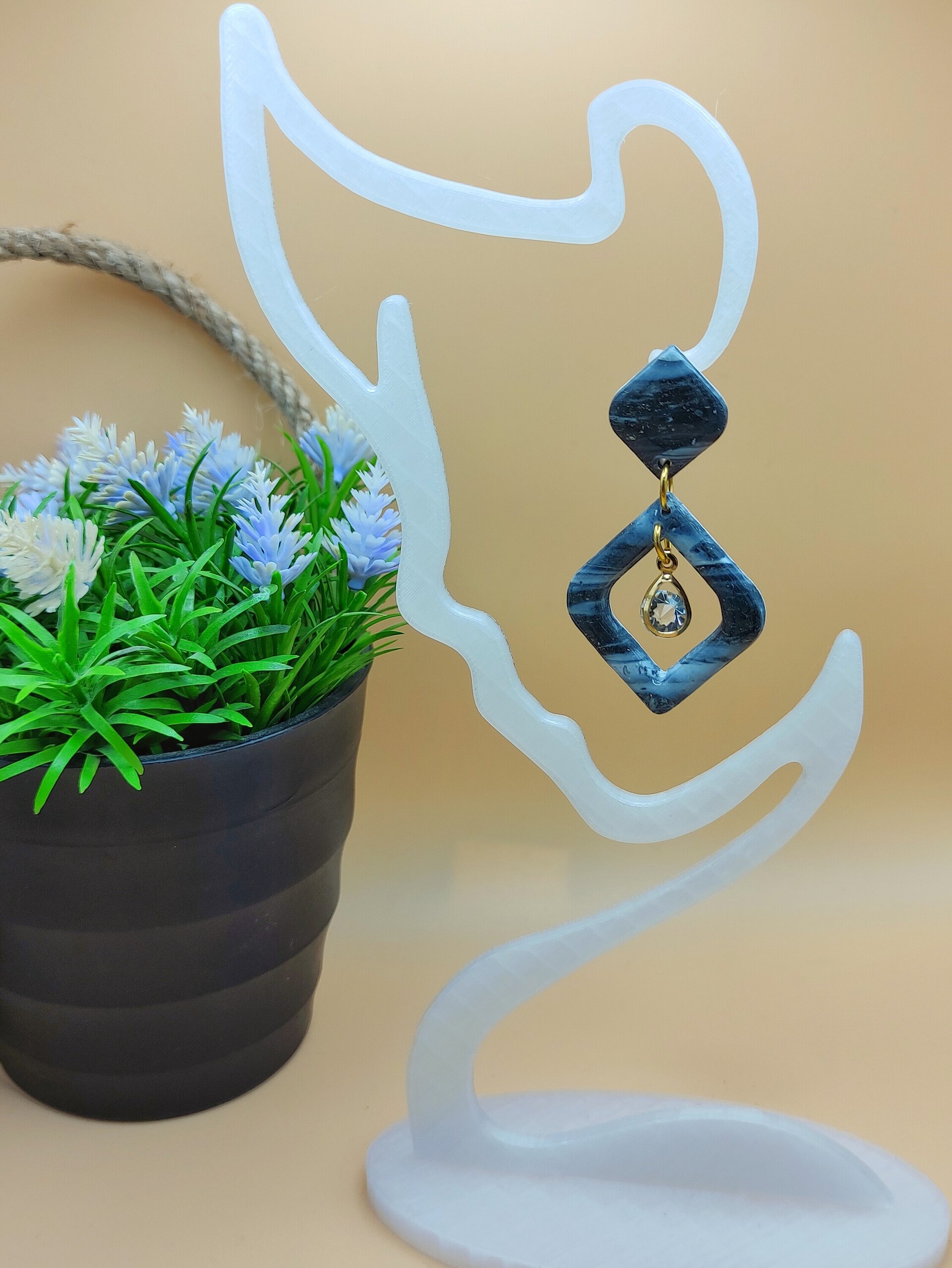 Pendientes Eclipse de Mármol Dorado - 2